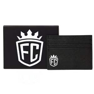 Porte-cartes gaufré en similicuir noir, portefeuille fin avec plusieurs emplacements pour cartes, design minimaliste pour un usage quotidien et en voyage - Product Image 1