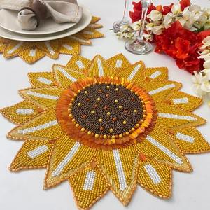 Manteles Individuales Bordados a Mano, los Más Vendidos, Ecológicos, de Lujo, para Bodas, Forma Personalizada, Estilo Indio, Posavasos de Piedra - Product Image 4