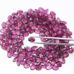 Piedra preciosa suelta facetada de corte ovalado granate Natural de 5x7mm para la fabricación de joyas, cuentas ovaladas de piedra calibrada de granate rojo de alta calidad a granel - Product Image 3