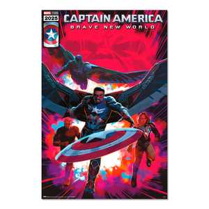 Affiche de bande dessinée Captain America Marvel Brave New World, technique d'impression numérique à des fins décoratives - Product Image 1