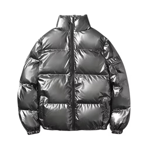 Chaqueta acolchada de alta calidad para hombre, estilo bombardero con relleno de plumón, ropa de calle de Color sólido para invierno - Product Image 4