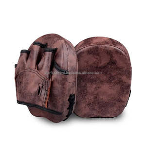Coussin de frappe avec poignets en cuir personnalisés, coussin de frappe de boxe en cuir PU, coussin de frappe de boxe pour l'entraînement au combat, gants - Product Image 1