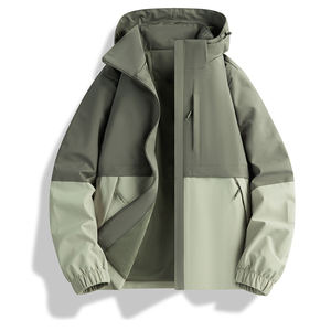 Vente en gros Nouveau Logo personnalisé Vestes coupe-vent coupe-vent Veste Softshell imperméable de randonnée Veste à capuche pour hommes - Product Image 3