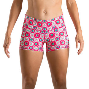 Pantalones cortos deportivos de cintura alta para mujer de primera calidad transpirables y personalizables con patrón de Yoga de último estilo de buena venta - Product Image 3