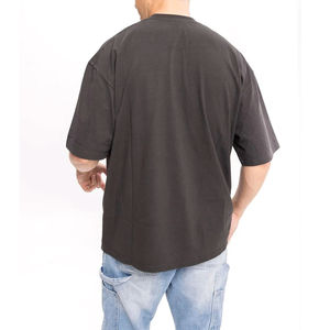 T-shirts en coton personnalisés pour hommes, impression en relief, logo imprimé, t-shirts en relief, t-shirts oversize unis pour hommes - Product Image 5