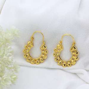 Pendientes de Aro de Latón con Múltiples Calaveras, Estilo Nuevo y Popular, Chapados en Oro de 18k, Estilo Punk, Biker, Vintage, Gótico, Calavera Guerrera, Venta al por Mayor para Mujer - Product Image 2