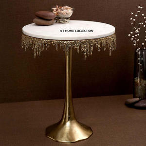 Mesa Auxiliar de Alta Calidad con Forma de Cocotero, Mesa con Acabado Dorado y Tapa de Cristal, Diseño Más Nuevo y Más Vendido - Product Image 3