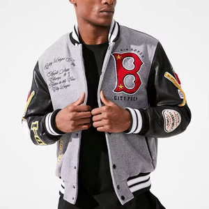 Nueva chaqueta de béisbol Vintage Letterman con manga de cuero a la moda, chaqueta de invierno Varsity de alta calidad con bordado de chenilla personalizado - Product Image 6