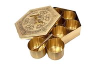 HF CRAFTS – Boîte à épices en cuivre faite à la main de haute qualité, sept compartiments, design personnalisé, Masala Dabba, outils pour herbes aromatiques