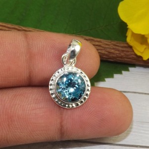 Collar de Plata de Ley 925, colgante de Topacio Azul, piedra preciosa chapada en rodio, joyería fina, regalo de boda perfecto para LoveStamped 925 - Product Image 3