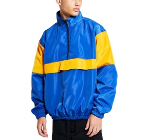 Chaqueta cortavientos de nailon con cremallera completa con logotipo de marca bordado tallas grandes chaqueta a prueba de viento para hombres jóvenes - Product Image 4