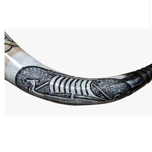 Corne à boire Viking de buffle naturel avec corne de taille personnalisée pour l'eau de corne de bière avec la meilleure qualité en gros de l'Inde - Product Image 2