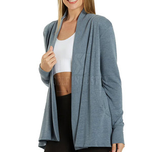 Cardigan de yoga pour femme de haute qualité fabriqué au Pakistan, respirant, avec logo frontal, léger, en Spandex/Nylon, vêtements de sport - Product Image 4