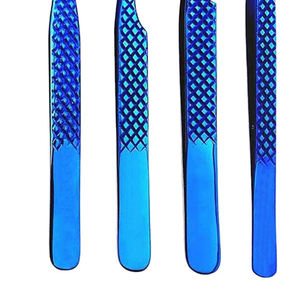 Pinzas de extensión de pestañas azules de acero inoxidable de alta calidad, herramienta de belleza de pestañas puntiagudas para mejorar el volumen de las pestañas - Product Image 6