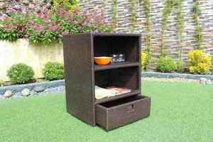 Gabinete de almacenamiento de mimbre resistente a la intemperie para espacios exteriores o interiores - Product Image 3