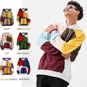 Sudaderas con capucha para hombre Color Block Hoodie con diseño Hip Hop Colorful Hooded Pullover Novedad Sudadera - Product Image 3