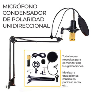Kit de Micrófono de Condensador USB Profesional para Estudio de Grabación y KTV, Tipo Inteligente - Product Image 3