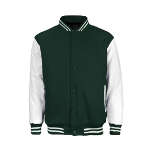 Veste universitaire de style baseball personnalisé pour femmes dernière conception haut de corps en laine manches en cuir grainé tissu imprimé en coton respirant - Product Image 4