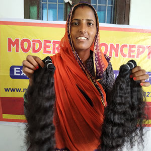 Extensiones de cabello vietnamita humano templo paquetes ondulados dobles trama de máquina India pura virgen natural de la mejor calidad - Product Image 4