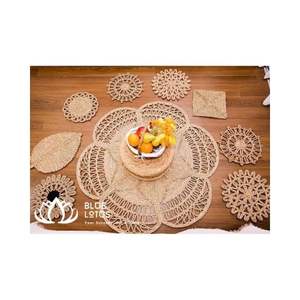 Sets de table en feuilles de jonc de mer de taille moyenne +84931096022/ Tapis en paille personnalisé pour la décoration intérieure, meubles, lotus bleu - Product Image 6