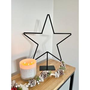 Table d'accent d'étoile de fil de fer de vente chaude pièce maîtresse de Noël enduite noire pour l'accent décoratif à la maison - Product Image 1