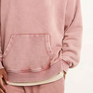 Aceptar logotipo personalizado de gran tamaño desgastado hombres ácido lavado Terry sudaderas con capucha básicos algodón mezclado crudo impresión diseño Vintage Sudadera con capucha - Product Image 6