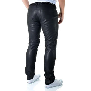 Pantalones de Cuero para Hombre, Casuales, de Alta Calidad, Cintura Media, Transpirables, Ligeros, para Invierno, Servicio OEM, 100% Cuero - Product Image 3