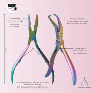 Hair <b>Extension</b> Pliers Kit Complete Professional Tool Set For Micro Ring <b>Bead</b> Loop Hair <b>Extension</b> Application And Removal - Product Image 3