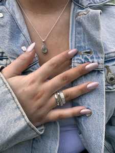 Haute qualité 925 argent Sterling gros carré trois pierres bague de déclaration bague de mariage en argent uni pour lui et elle - Product Image 1