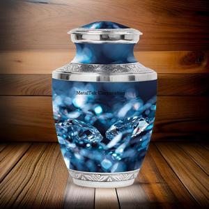 โกศใส่เถ้ากระดูกเพชรสีฟ้าสำหรับเก็บขี้เถ้าของมนุษย์ที่เก็บขี้เถ้าที่ระลึกตามสั่งภาชนะสำหรับงานศพสไตล์อเมริกันสำหรับผู้ใหญ่ - Product Image 2