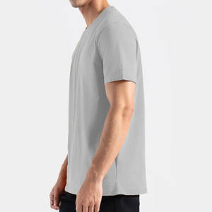 T-shirt homme 100% coton coupe ample imprimé solide Style Streetwear 220 grammes tissu poids tricoté t-shirt pour hommes - Product Image 2