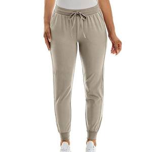 2025 nuevos pantalones de moda para mujer, pantalones informales con logotipo personalizado, pantalones de pierna ancha de algodón Cargo para mujer, Color sólido con bolsillo - Product Image 4