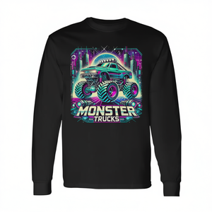 T-shirt retrò a maniche lunghe con design Monster Trucks - Categoria Promozionale - Product Image 2