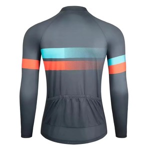 Maillot de cyclisme pour homme de haute qualité à manches longues avec imprimé rayé contrasté, respirant, à séchage rapide et anti-transpiration pour le cyclisme sur route - Product Image 5