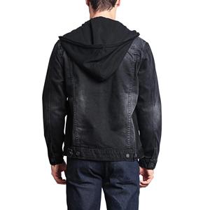 Fait sur mesure hommes longue hiver plaine Denim veste col montant enduit traitement Jean coton grande taille pas cher prix - Product Image 3