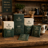 Sachets de café filtre individuels personnalisés AT PACK avec boîtes pour torréfacteurs, cafés, vente au détail et marques privées