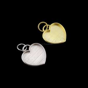 12mm coeur lunette paramètres pour bricolage lait maternel résine bijoux souvenir pendentif avec lait maternel cendres résultats et composants - Product Image 1