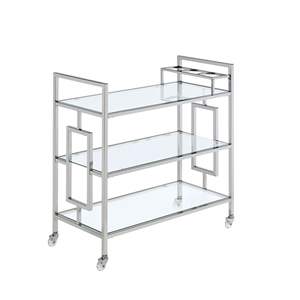 Stainless Steel Serving Cart <b>Trolley</b> With Four Wheels Superior Quality Serving Wine Coffee Tea Barware <b>Trolley</b> with 3 Tier - Product Image 1