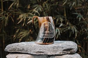 Most Selling Handcrafted Natural Drinking Horn <b>Mug</b> for Ale or Mead and Coffee or Decorative Display Available at Best Price - Product Image 3