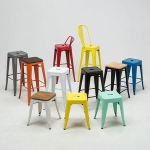 Sgabello da <span class=keywords><strong>Bar</strong></span> in Metallo Stile Industriale Vintage KSL per Ristoranti, Arredamento da Esterno Alto e Basso, Design Retrò - Product Image 1