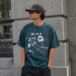 T-shirts personnalisables à logo imprimé par transfert thermique en polyester/coton, délavage acide, manches courtes, couleur unie, faible MOQ, vente en gros, OEM - Product Image 2