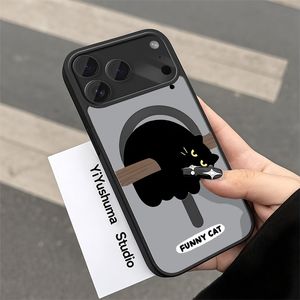Funda Magnética para Teléfono con Diseño de Gato Negro, para iPhone 11 a 17 Pro Max, TPU Suave, Unisex - Product Image 4