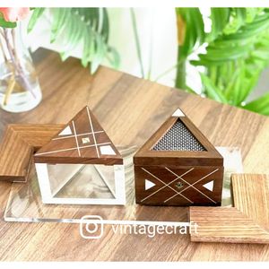 Plateau de service en bois avec incrustation de nacre, style animal traditionnel, décoration de la maison écologique - Product Image 5