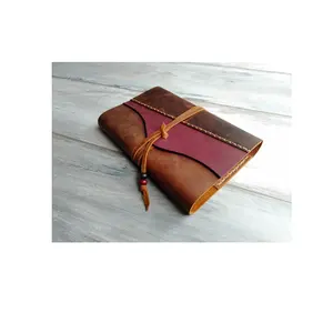 Handcrafted Leather Journal Notebook Cover with Inside Pockets Bonus Refillable Field Note Book At affordable cost