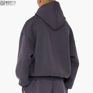 Boxy Fit 600gsm Blancs Haute Qualité 100% Coton Hoodies Logo Personnalisé Polaire Unisexe French Terry Poids Lourd 450 gsm sweat à capuche - Product Image 2