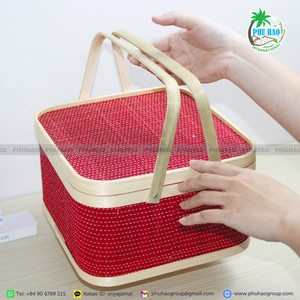 ตะกร้าของขวัญไม้ไผ่สำหรับใช้ในบ้านของตกแต่งและจัดระเบียบสินค้าขายดี - Product Image 6