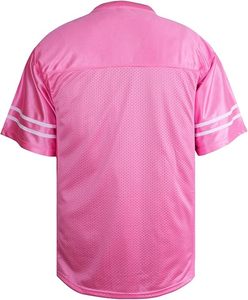 Camiseta Deportiva de Fútbol Rosa con Cuello en V, Manga Corta, Ligera, de Poliéster, Lisa - Product Image 3