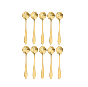 Cubiertos de latón Cucharas de postre Cucharillas Tenedores Azúcar Adornado Latón Vintage Pastelería Artículos de fiesta de té de lujo - Product Image 6