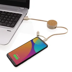 Cavo USB Retrattile 6 in 1 in Sughero, Gadget Promozionale Sostenibile - Product Image 5