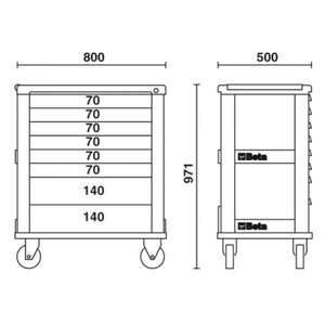 Cabina rodante móvil BETA con 8 cajones Armarios de herramientas Categoría de producto - Product Image 4